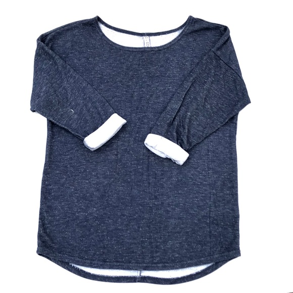 H&M Tops - Ladies blue 3/4 Length pre-rolled cuff sleeves.